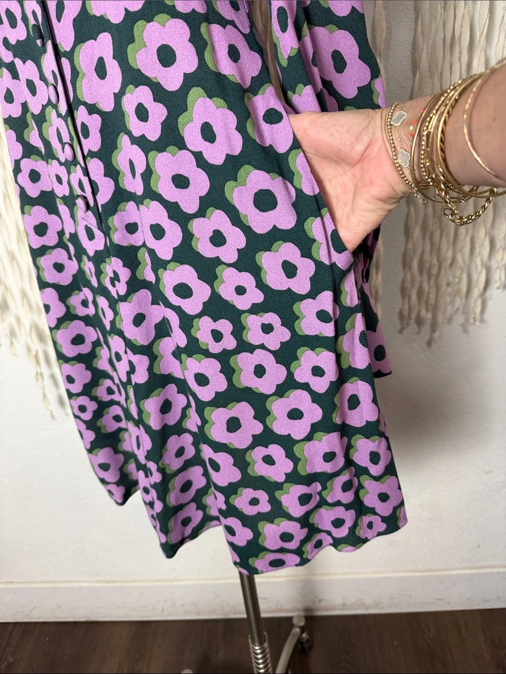 Kate Spade Flaire Flora Fluid Mini Dress in Lilac and Green Floral Print Size 2